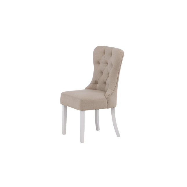 Vista ruokatuoli 2 kpl - valkoinen / beige pellava - KalusteDuo_Huonekaluliike_Tuoli