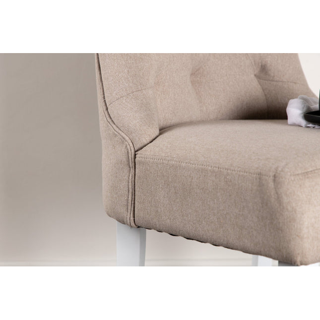 Vista ruokatuoli 2 kpl - valkoinen / beige pellava - KalusteDuo_Huonekaluliike_Tuoli