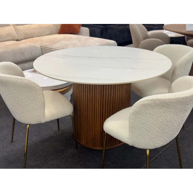 Viva ruokapöytä ja 4 Teddy tuolia ruokailuryhmä - KalusteDuoHuonekaluliikeRuokapöytä