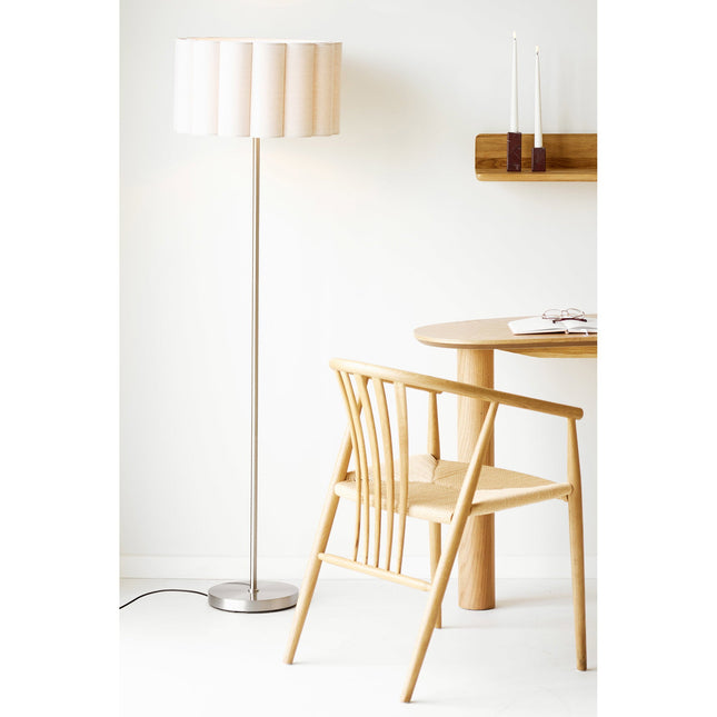 Wattom lattiavalaisin, teräs/pellava, harmaa/beige - #KalusteDuo_#Huonekaluliike_lattiavalaisimet