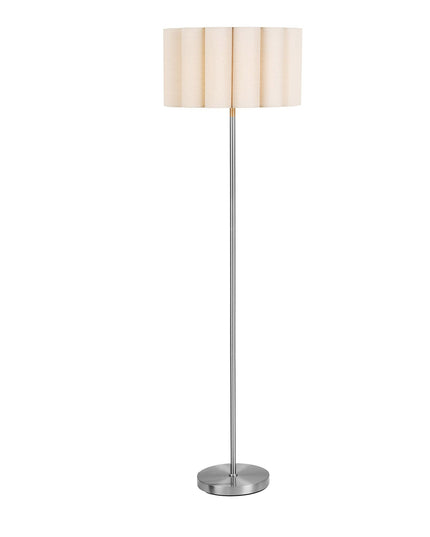 Wattom lattiavalaisin, teräs/pellava, harmaa/beige - #KalusteDuo_#Huonekaluliike_lattiavalaisimet