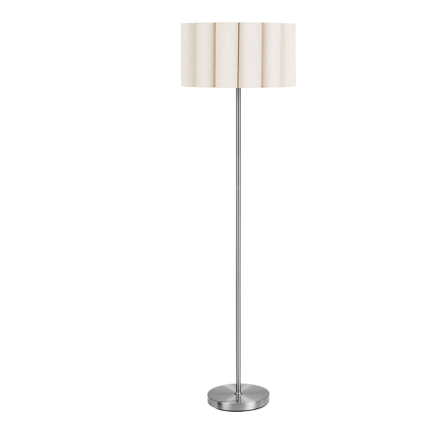 Wattom lattiavalaisin, teräs/pellava, harmaa/beige - #KalusteDuo_#Huonekaluliike_lattiavalaisimet